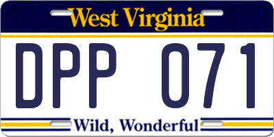WV license plate DPP071