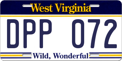 WV license plate DPP072