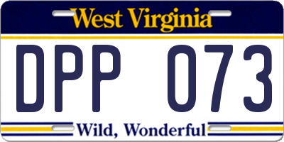 WV license plate DPP073