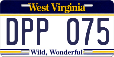WV license plate DPP075