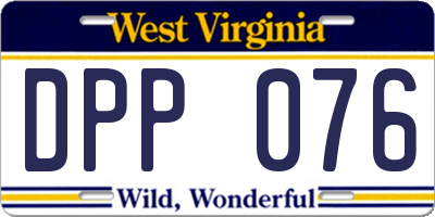 WV license plate DPP076