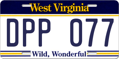 WV license plate DPP077
