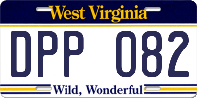 WV license plate DPP082