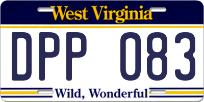 WV license plate DPP083