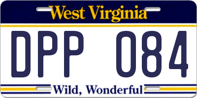 WV license plate DPP084
