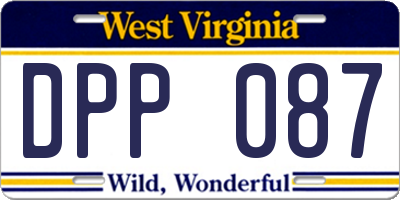 WV license plate DPP087