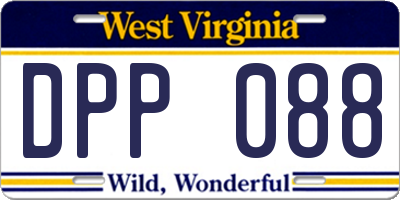 WV license plate DPP088