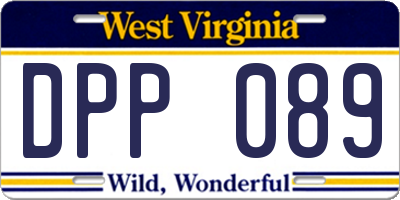 WV license plate DPP089