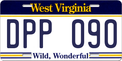 WV license plate DPP090