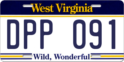 WV license plate DPP091