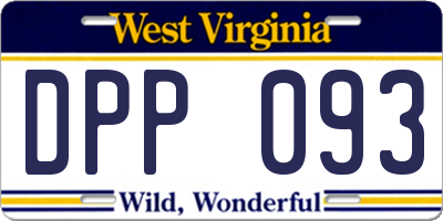 WV license plate DPP093