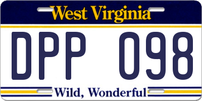 WV license plate DPP098