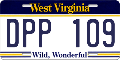 WV license plate DPP109