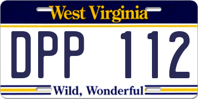 WV license plate DPP112