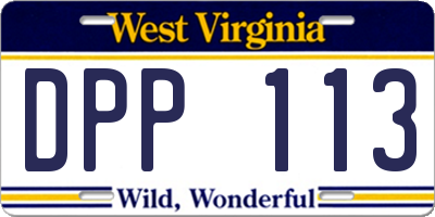 WV license plate DPP113
