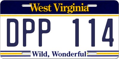 WV license plate DPP114