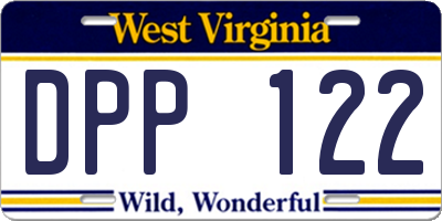 WV license plate DPP122