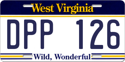WV license plate DPP126