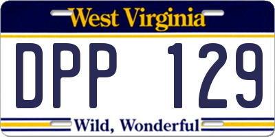 WV license plate DPP129