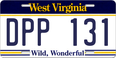WV license plate DPP131