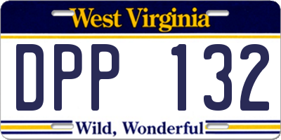 WV license plate DPP132