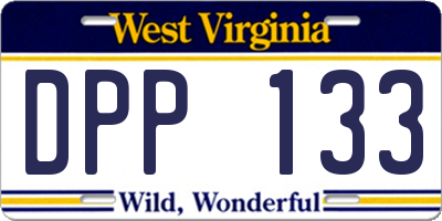WV license plate DPP133