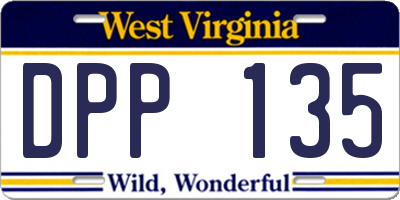 WV license plate DPP135