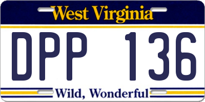 WV license plate DPP136