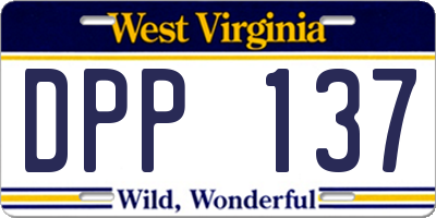 WV license plate DPP137