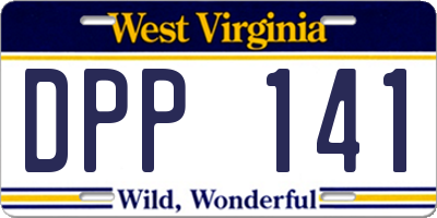 WV license plate DPP141