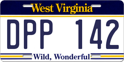 WV license plate DPP142