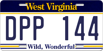 WV license plate DPP144