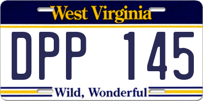 WV license plate DPP145