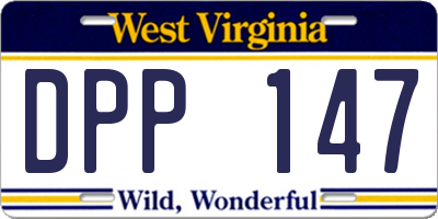 WV license plate DPP147