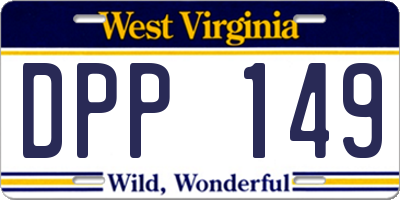 WV license plate DPP149