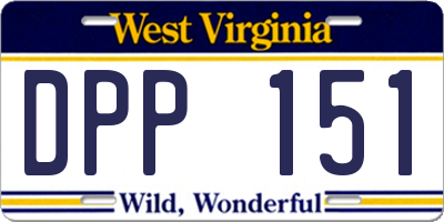 WV license plate DPP151