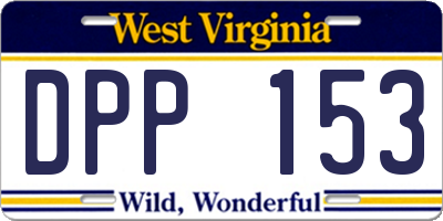 WV license plate DPP153