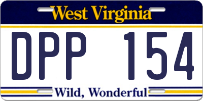 WV license plate DPP154