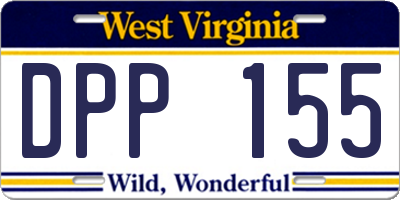 WV license plate DPP155