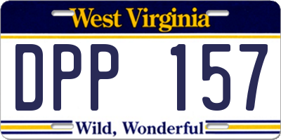 WV license plate DPP157