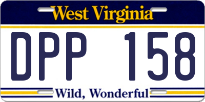 WV license plate DPP158
