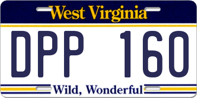 WV license plate DPP160