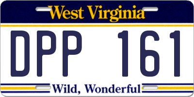 WV license plate DPP161