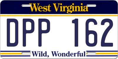 WV license plate DPP162