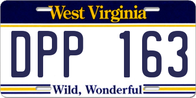 WV license plate DPP163