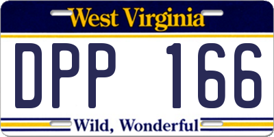 WV license plate DPP166