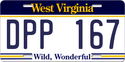 WV license plate DPP167