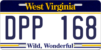 WV license plate DPP168