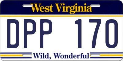 WV license plate DPP170