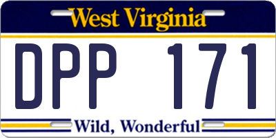 WV license plate DPP171